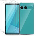 Sony Xperia 10 VIII TPU Case w/ 2x Tempered Glass Screen Protector - 9H - Clear