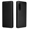 Sony Xperia 5 III Flip Case - Carbon Fiber - Black