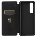 Sony Xperia 5 III Flip Case - Carbon Fiber - Black