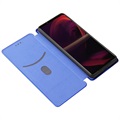 Sony Xperia 5 III Flip Case - Carbon Fiber - Blue