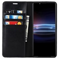 Sony Xperia Pro-I Wallet Leather Case with Kickstand - Black