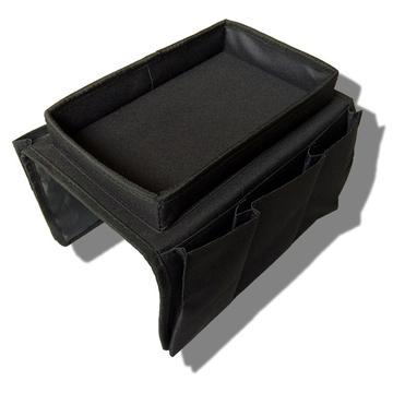 Space-Saving Sofa Armrest Organizer with Multiple Pockets - Black