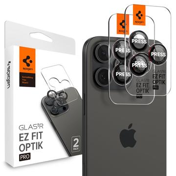 iPhone 16 Pro/16 Pro Max Spigen Glas.tR Ez Fit Optik Pro Camera Lens Protector - Black / Red