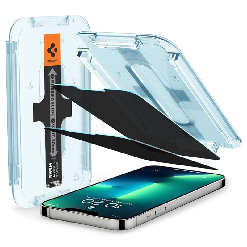 Spigen Glas.tR Ez Fit Privacy iPhone 13/13 Pro Screen Protector - 9H - 2  Pcs.