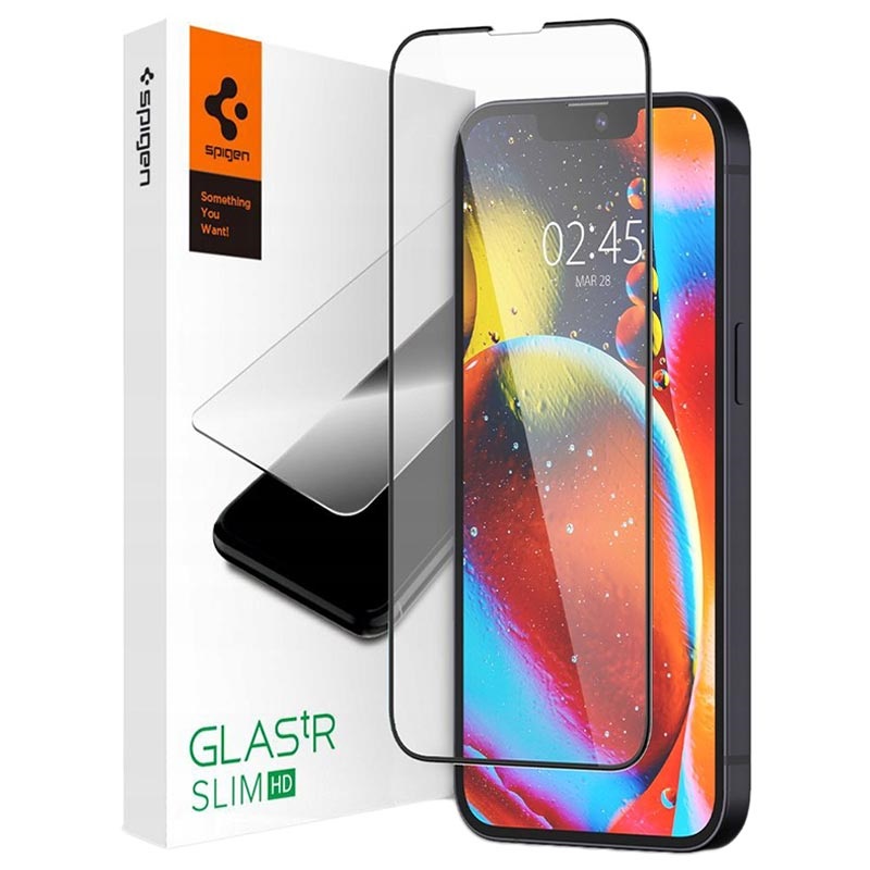 Case iPhone 13 Spigen Tough Armor Black Case + Tempered Glass Spigen  Glas.Tr Slim