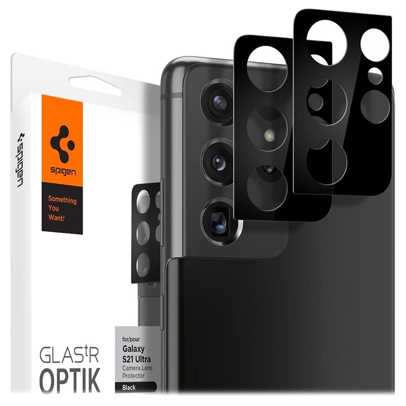 Spigen Optik Tr Samsung Galaxy S21 Ultra 5g Camera Lens Protector Black