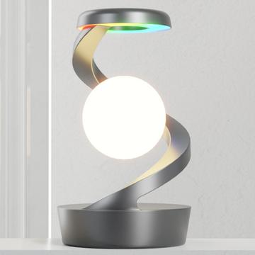 Spiral Levitation RGB Night Light with Wireless Charging Pad 15W - Black