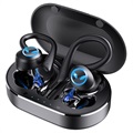 Bluetooth Earphones with Wireless Charging Case F40B - Black