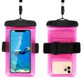 Sports Waterproof Case w. Armband and Strap - 6.5" - Hot Pink