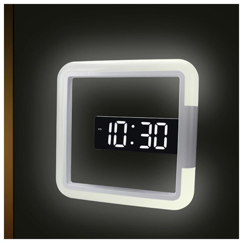 Square Digital Alarm Clock with 7 Light Colors TSS28