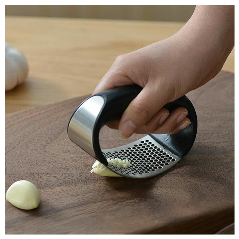 Stainless Steel Manual Garlic Press Crusher Squeezer Tool Masher d Kitchen E6V2