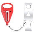 Stainless Steel Portable Security Door Lock - Red