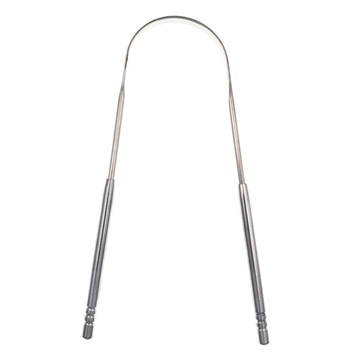 Stainless Steel Reusable Tongue Scraper - Silver
