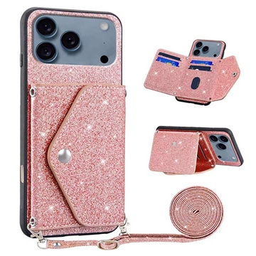 iPhone 17 Pro Stardust Case with Card Holder - Pink