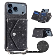iPhone 17 Pro Max Stardust Case with Card Holder - Black