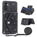 Samsung Galaxy S25/S24 Stardust Case with Card Holder - Black
