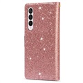 Starlight Series Samsung Galaxy Z Fold4 5G Wallet Case - Rose Gold
