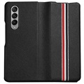 Stripe Series Samsung Galaxy Z Fold4 5G Leather Coated Case - Black