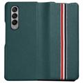 Stripe Series Samsung Galaxy Z Fold4 5G Leather Coated Case - Green