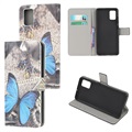 Style Series Samsung Galaxy A02s Wallet Case - Blue Butterfly