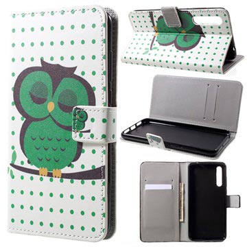 Style Series Huawei P20 Pro Wallet Case - Green Owl