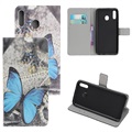 Style Series Samsung Galaxy A20e Wallet Case - Blue Butterfly