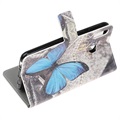 Style Series Samsung Galaxy A20e Wallet Case - Blue Butterfly