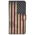 Style Series Samsung Galaxy A20e Wallet Case - Vintage American Flag