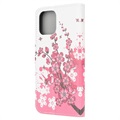 Style Series iPhone 13 Mini Wallet Case - Pink Flowers