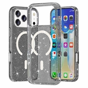iPhone 18 Pro Max Stylish Glitter Series Hybrid Case - MagSafe Compatible - Black