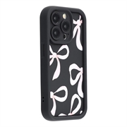 iPhone 12 Pro Stylish Shockproof TPU Case with Raised Edges - Black / Big Bow