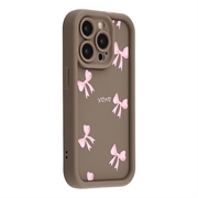 iPhone 12 Pro Max Stylish Shockproof TPU Case with Raised Edges - Brown / Bow