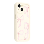 iPhone 14 Plus Stylish Shockproof TPU Case with Raised Edges - White / Big Bow