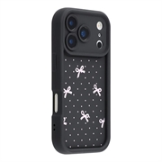 iPhone 17 Pro Max Stylish Shockproof TPU Case with Raised Edges - Black / Polka Dot Bow