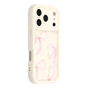 iPhone 17 Pro Stylish Shockproof TPU Case with Raised Edges - White / Big Bow