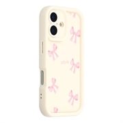 iPhone 17 Stylish Shockproof TPU Case with Raised Edges - White / Bow
