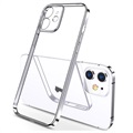 Sulada Plating Frame iPhone 12 TPU Case - Silver / Transparent