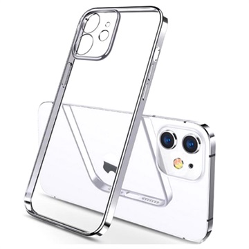 Sulada Plating Frame iPhone 12 TPU Case - Silver / Transparent