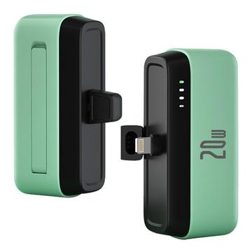 T160 Mini Portable Lightning Power Bank - PD 20W, 5000mAh - Green