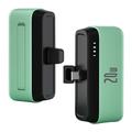 T160 Mini Portable USB-C Power Bank - PD 20W, 5000mAh - Green