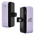 T160 Mini Portable USB-C Power Bank - PD 20W, 5000mAh - Purple