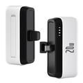 T160 Mini Portable USB-C Power Bank - PD 20W, 5000mAh - White
