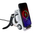T20S Forklift Design 3-in-1 Wireless Charging Stand - White