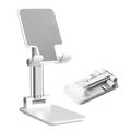 T9-2 Telescopic Fold-Flat Universal Desktop Smartphone Stand - White