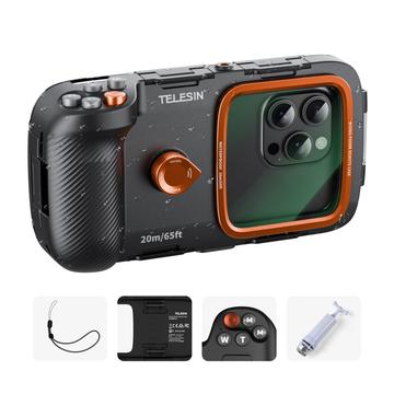 TELESIN Universal Diving Case for Smartphones with Bluetooth-Compatible Controls - Black