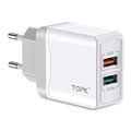 TOPK B244Q Universal QC3.0 Charger - 28W, 2xUSB