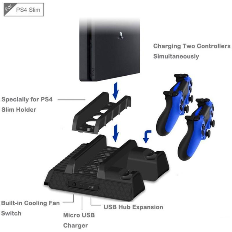TP4882 Vertical Stand with Cooling Fan Controller Cooler Dual Charging