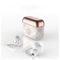 TS-100 Graffiti TWS Earphones with Bluetooth 5.0 - White / Rose Gold