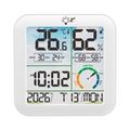 TS-8086 Digital Thermometer Hygrometer with Alarm Clock - White