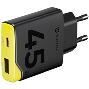 Tactical Minimi 45W AC GaN Fast Charger - USB-C, USB-A - Black / Yellow